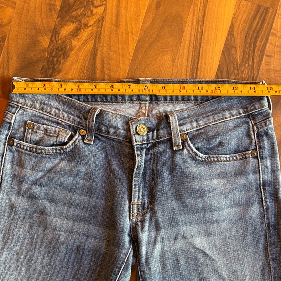 7 For All Mankind Women's Straight Leg Blue Jeans - Picture 5 of 11